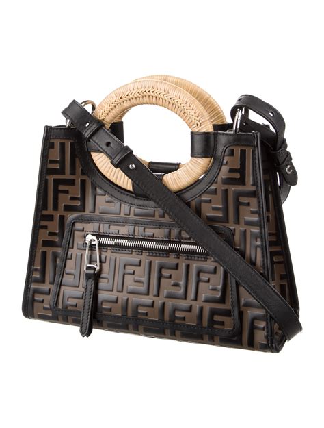 fendi zucca handbags|fendi zucca shopper tote.